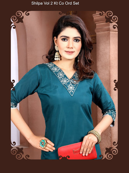 Shilpa Vol 2 Kt Roman Silk Co Ord Set Supplier