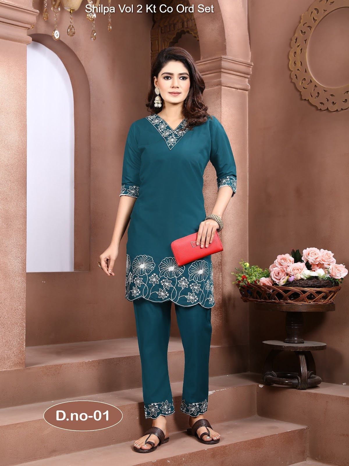 Shilpa Vol 2 Kt Roman Silk Co Ord Set Supplier