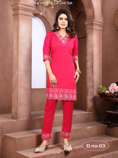 Shilpa Vol 2 Kt Roman Silk Co Ord Set Supplier