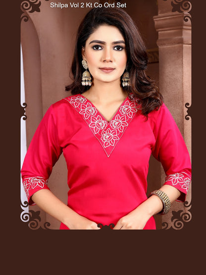 Shilpa Vol 2 Kt Roman Silk Co Ord Set Supplier