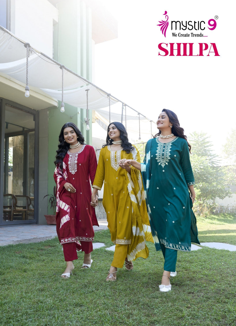 Shilpa Vol 2 Mystic 9 Rayon Readymade Pant Style Suits Supplier Ahmedabad