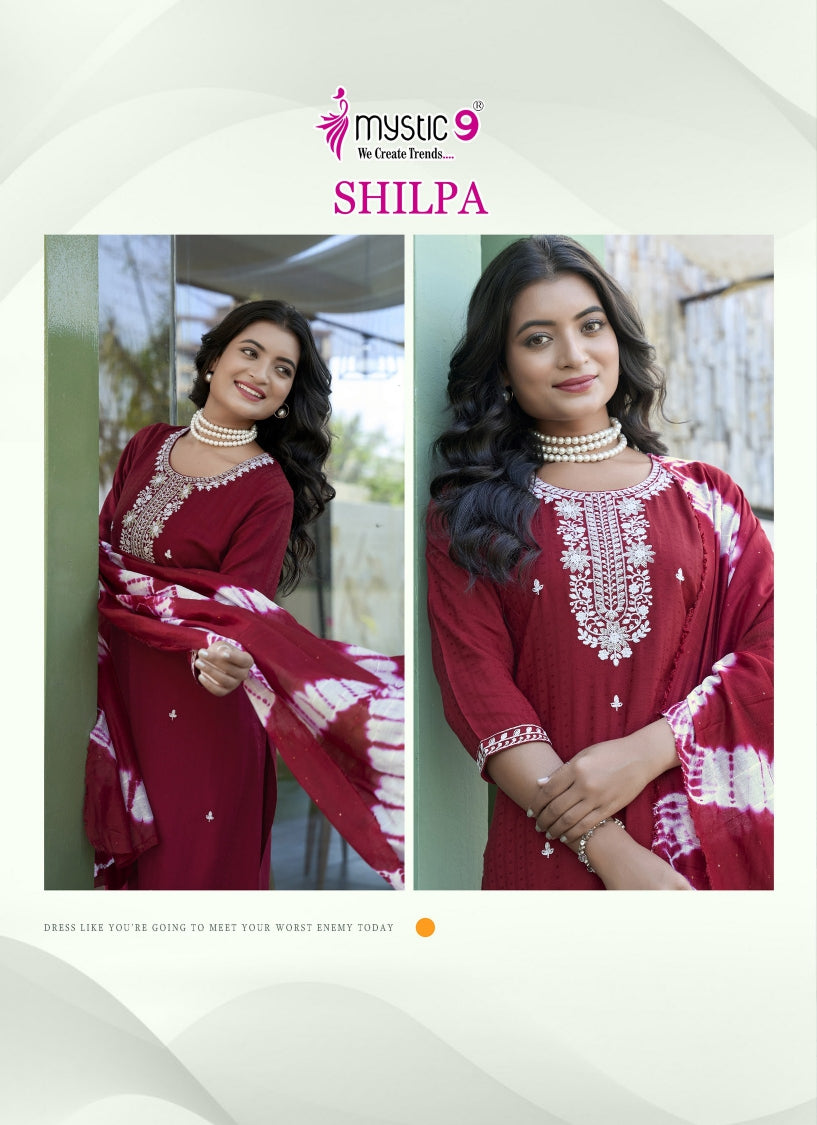 Shilpa Vol 2 Mystic 9 Rayon Readymade Pant Style Suits Supplier Ahmedabad