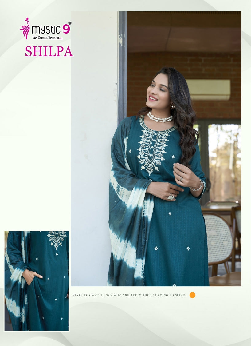 Shilpa Vol 2 Mystic 9 Rayon Readymade Pant Style Suits Supplier Ahmedabad