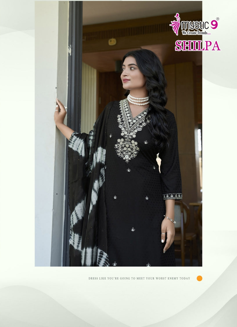 Shilpa Vol 2 Mystic 9 Rayon Readymade Pant Style Suits Supplier Ahmedabad