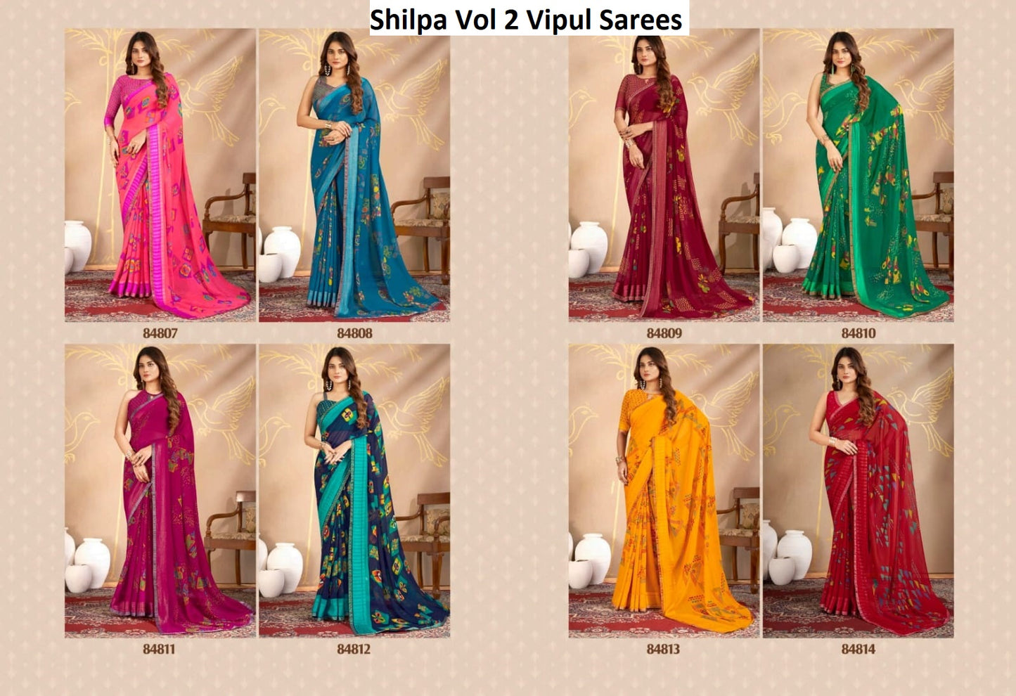 Shilpa Vol 2 Vipul Georgette Sarees Exporter Gujarat