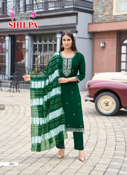 Shilpa Vol 3 Mystic 9 Rayon Readymade Pant Style Suits Supplier
