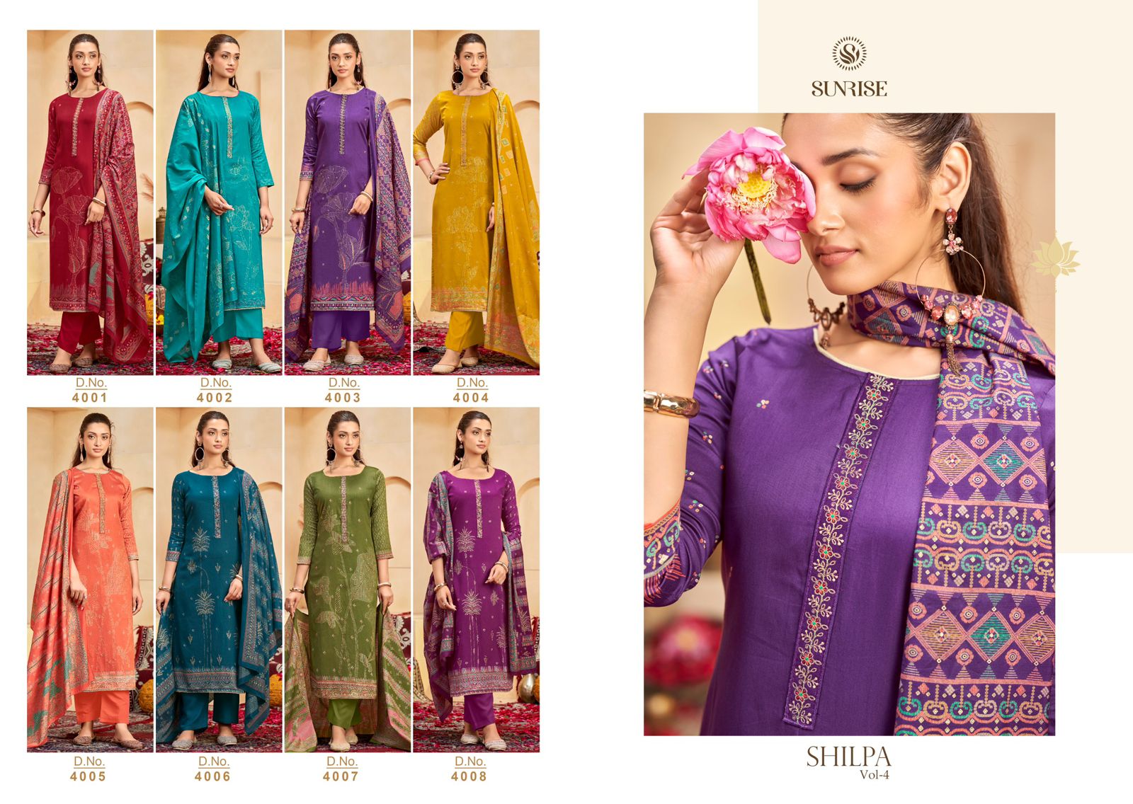 Shilpa Vol 4 Sunrise Pant Style Suits Wholesaler