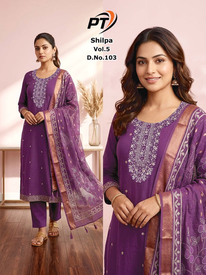 Shilpa Vol 5 Pt Vertical Readymade Pant Style Suits Exporter Gujarat