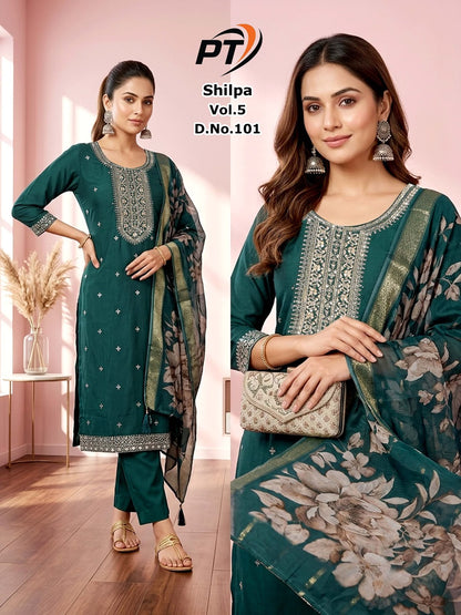 Shilpa Vol 5 Pt Vertical Readymade Pant Style Suits Exporter Gujarat