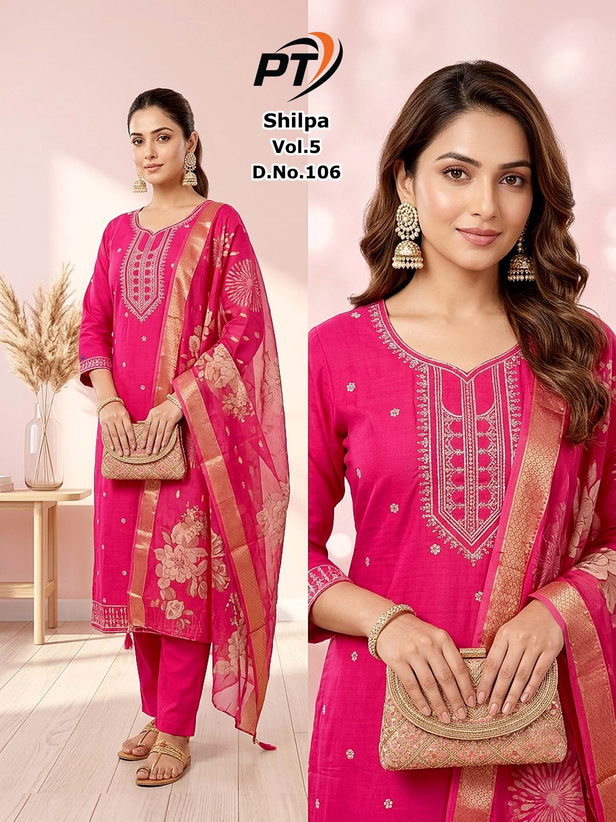 Shilpa Vol 5 Pt Vertical Readymade Pant Style Suits Exporter Gujarat