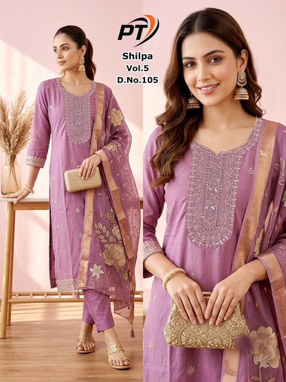 Shilpa Vol 5 Pt Vertical Readymade Pant Style Suits Exporter Gujarat