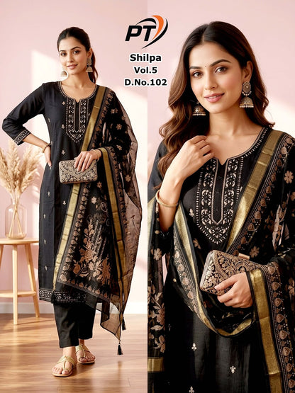 Shilpa Vol 5 Pt Vertical Readymade Pant Style Suits Exporter Gujarat