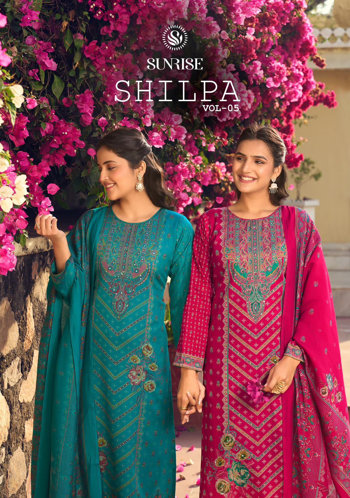 Shilpa Vol 5 Sunrise Jam Satin Pant Style Suits Supplier Ahmedabad