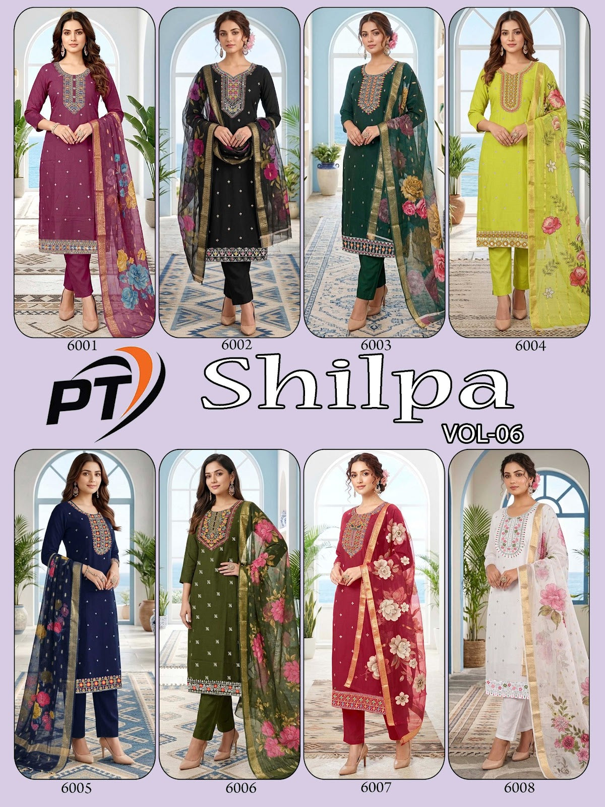 Shilpa Vol 6 Pt Vertical Readymade Pant Style Suits Wholesaler Ahmedabad