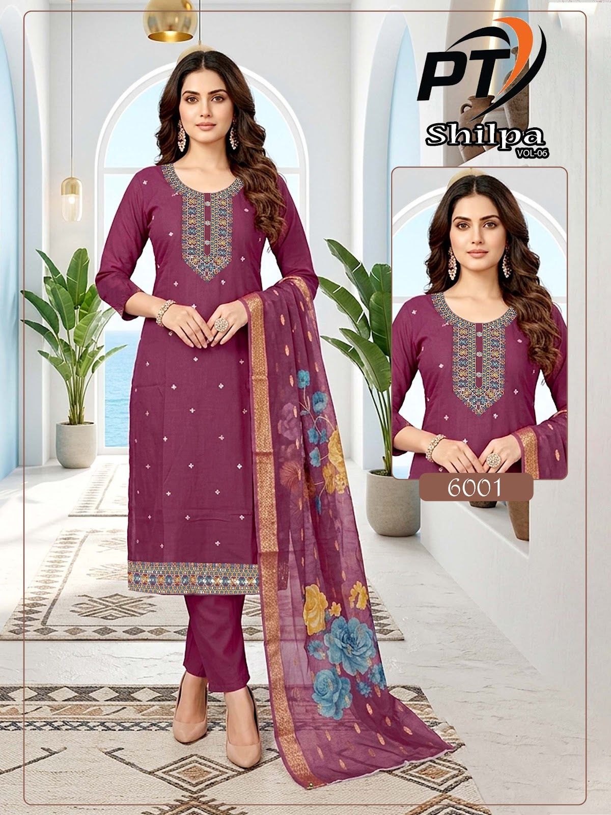 Shilpa Vol 6 Pt Vertical Readymade Pant Style Suits Wholesaler Ahmedabad