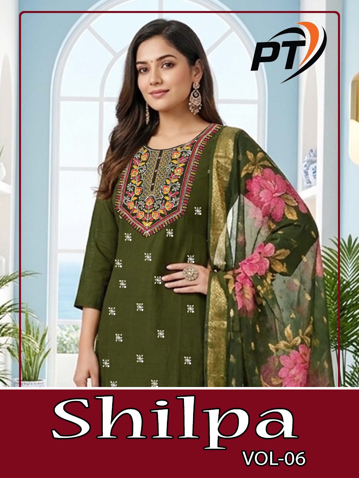 Shilpa Vol 6 Pt Vertical Readymade Pant Style Suits Wholesaler Ahmedabad