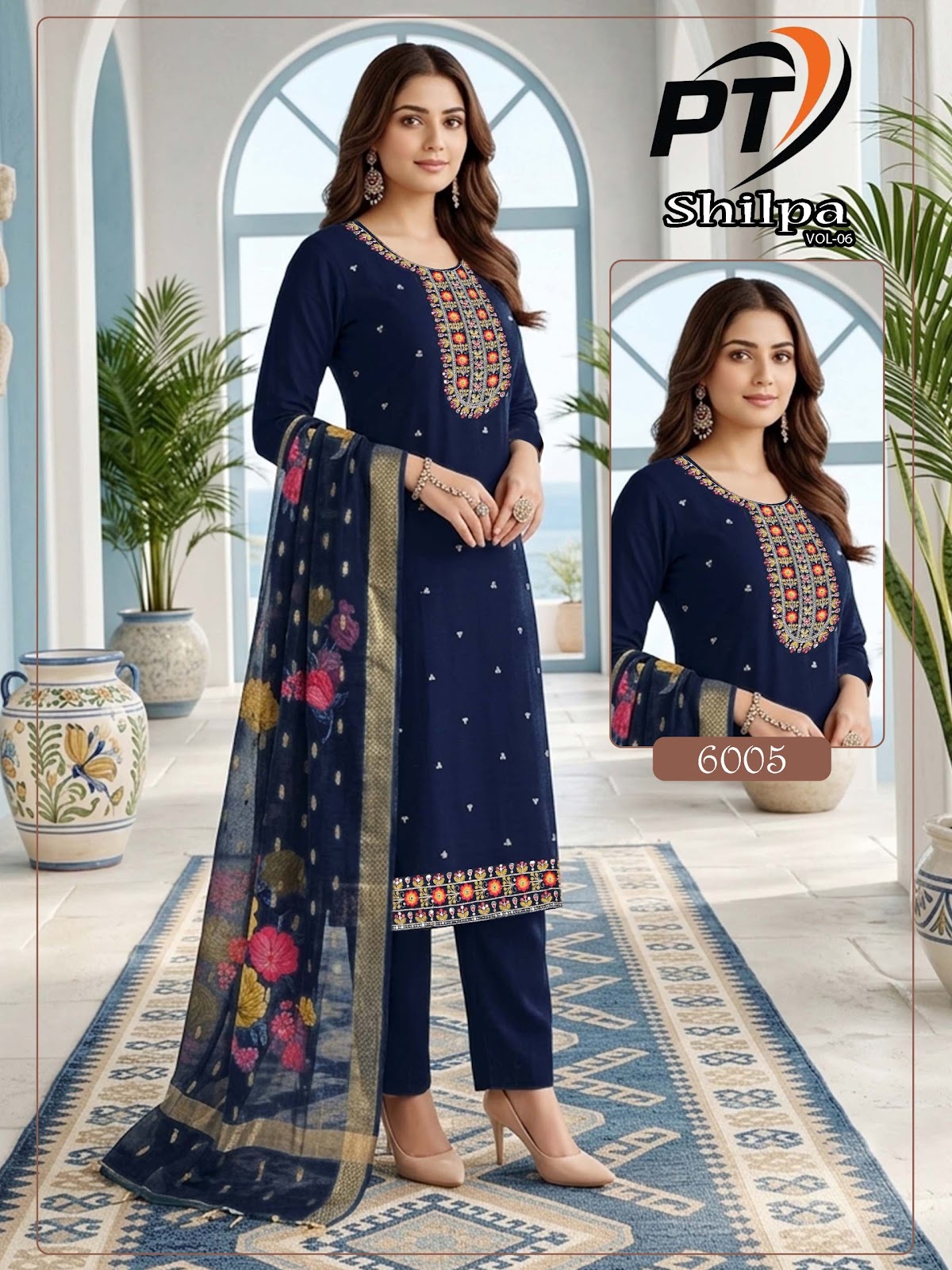 Shilpa Vol 6 Pt Vertical Readymade Pant Style Suits Wholesaler Ahmedabad