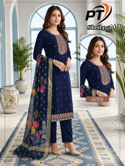 Shilpa Vol 6 Pt Vertical Readymade Pant Style Suits Wholesaler Ahmedabad