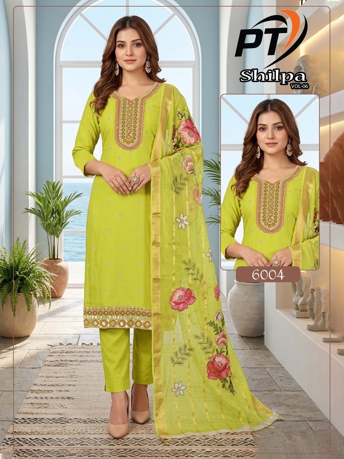 Shilpa Vol 6 Pt Vertical Readymade Pant Style Suits Wholesaler Ahmedabad