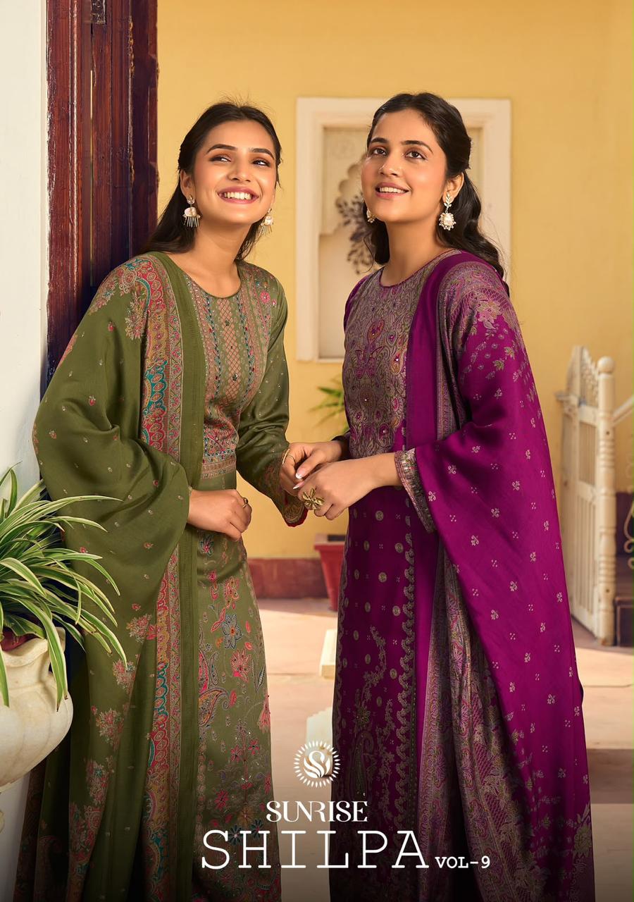 Shilpa Vol 9 Sunrise Jam Satin Pant Style Suits Manufacturer Gujarat
