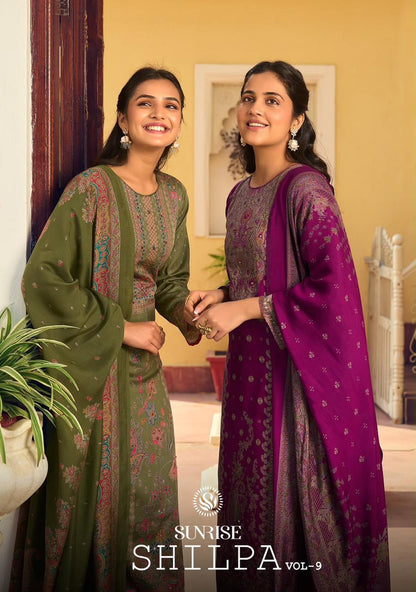 Shilpa Vol 9 Sunrise Jam Satin Pant Style Suits Manufacturer Gujarat