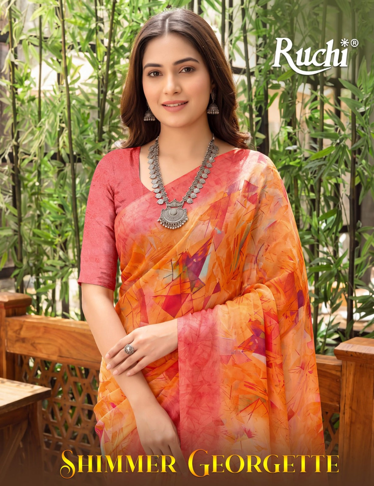 Shimmer Georgette 68007 Ruchi Sarees Wholesaler Gujarat