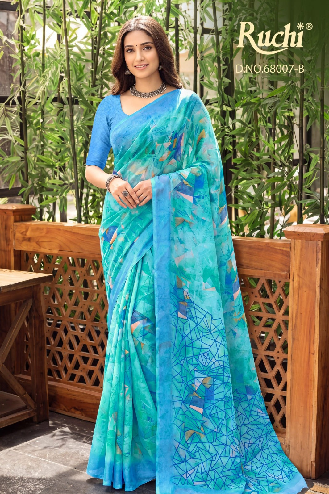 Shimmer Georgette 68007 Ruchi Sarees Wholesaler Gujarat