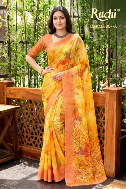 Shimmer Georgette 68007 Ruchi Sarees Wholesaler Gujarat