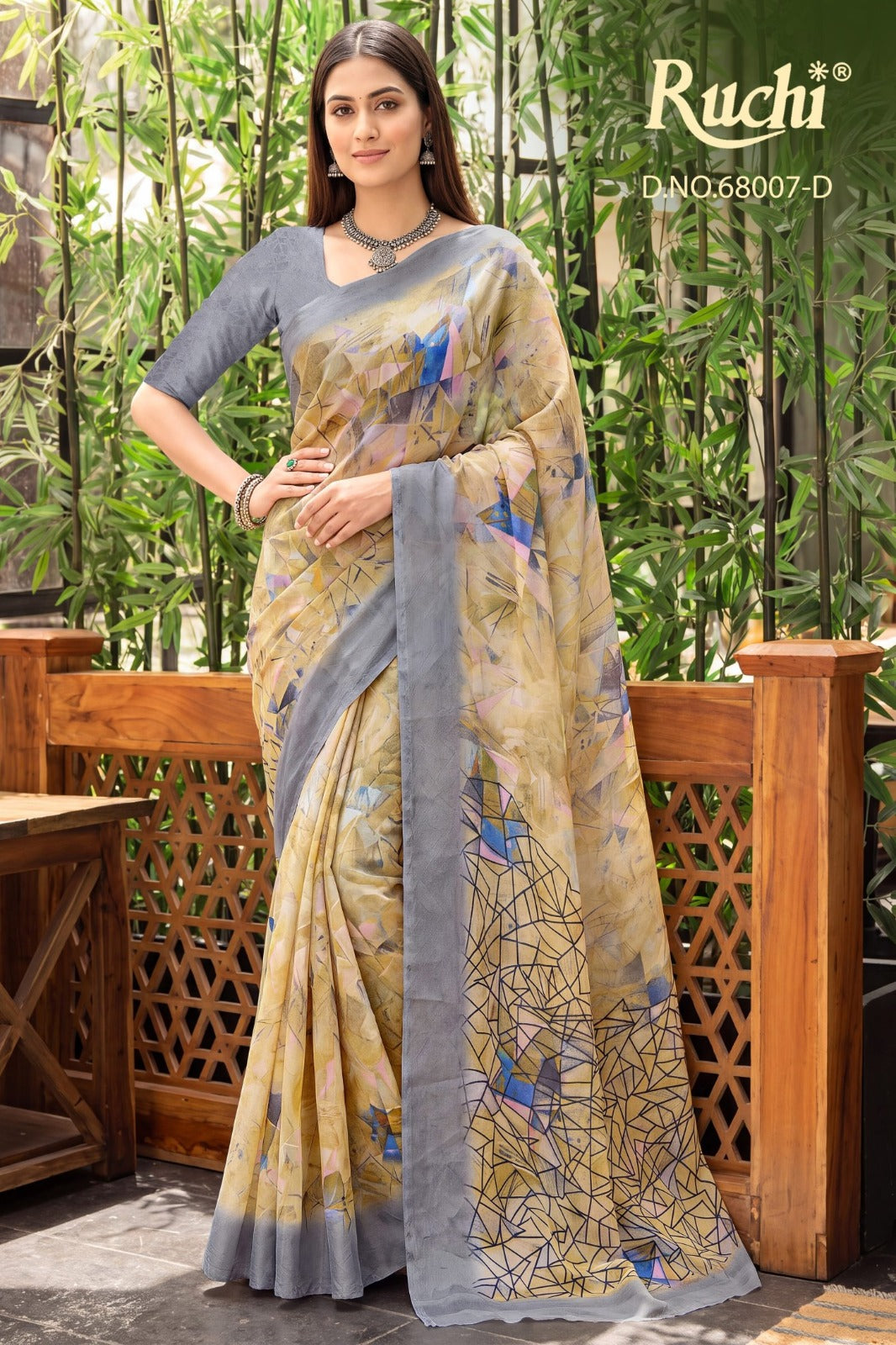 Shimmer Georgette 68007 Ruchi Sarees Wholesaler Gujarat