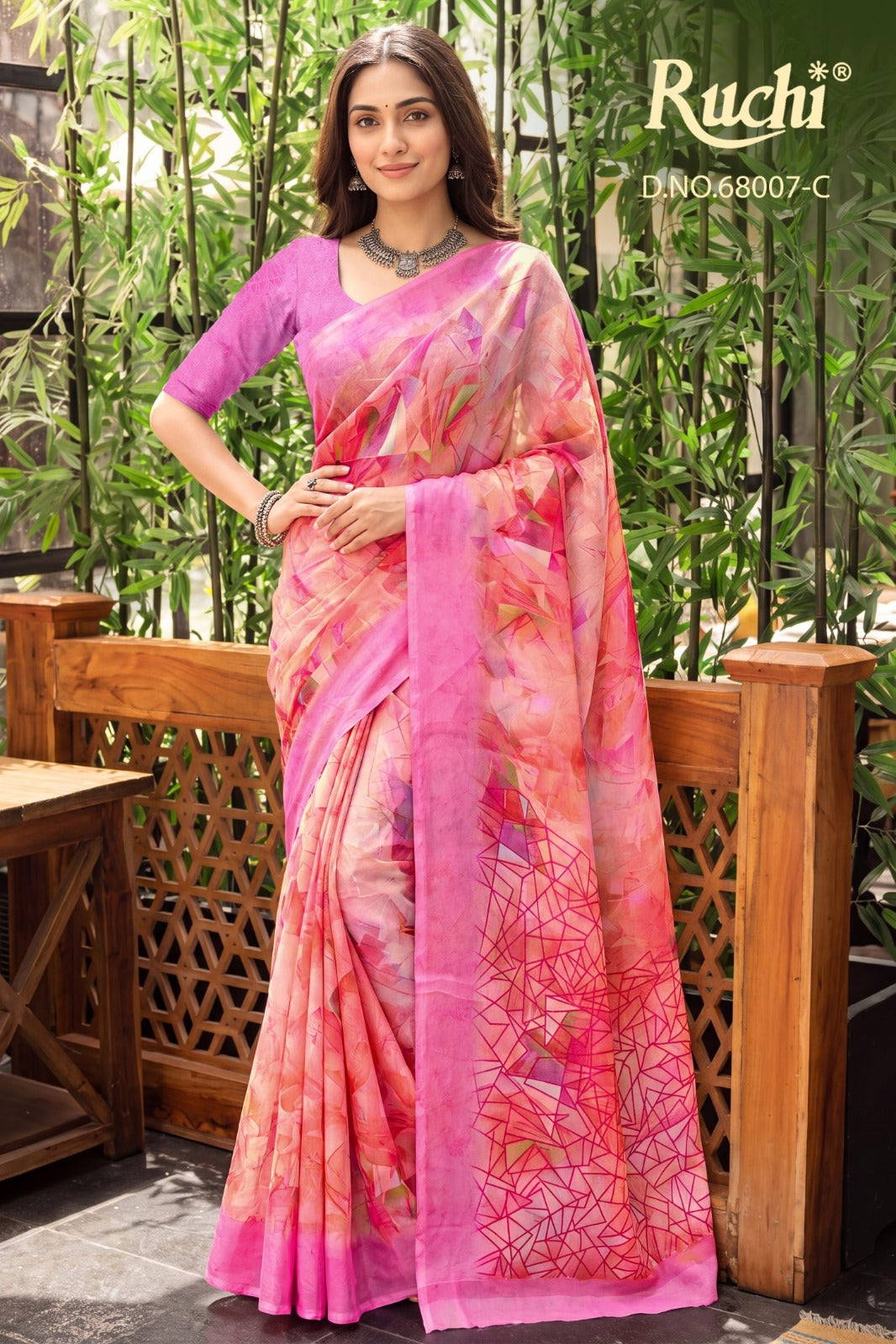 Shimmer Georgette 68007 Ruchi Sarees Wholesaler Gujarat