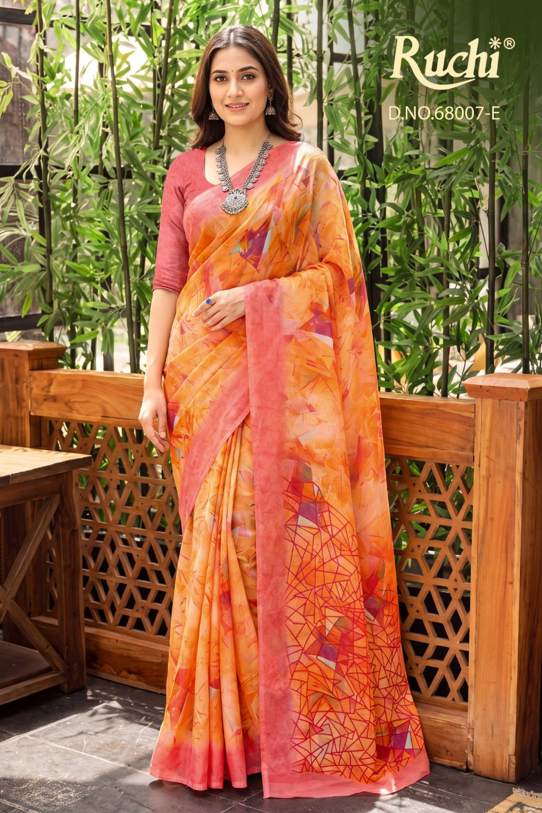 Shimmer Georgette 68007 Ruchi Sarees Wholesaler Gujarat