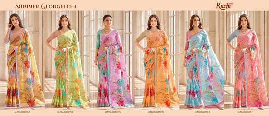 Shimmer Georgette Vol 4 Ruchi Shimmer Georgette Sarees Supplier Gujarat