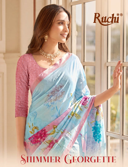 Shimmer Georgette Vol 4 Ruchi Shimmer Georgette Sarees Supplier Gujarat