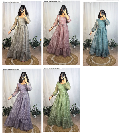 Shimmer Leheriya Ruc Chiffon One Piece Supplier