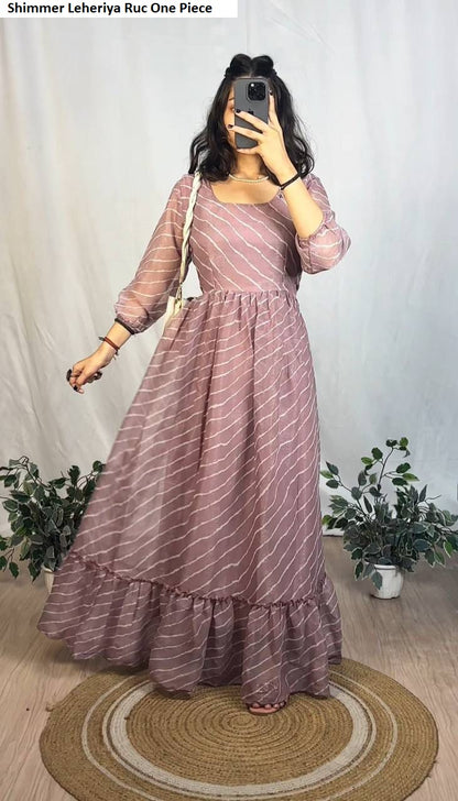 Shimmer Leheriya Ruc Chiffon One Piece Supplier