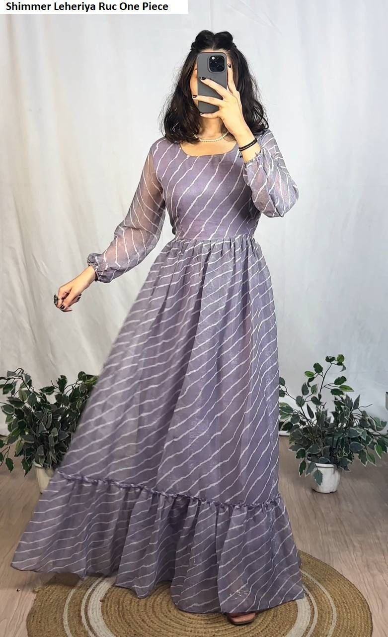 Shimmer Leheriya Ruc Chiffon One Piece Supplier