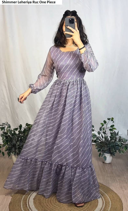 Shimmer Leheriya Ruc Chiffon One Piece Supplier