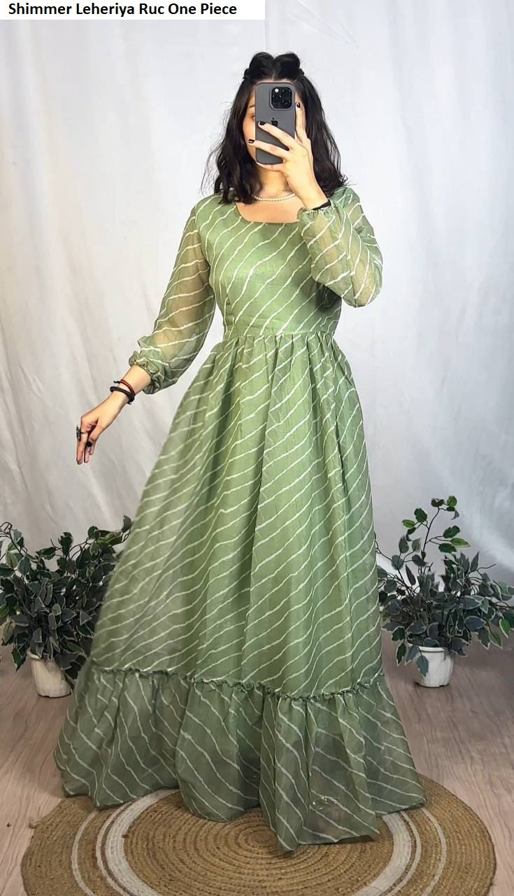 Shimmer Leheriya Ruc Chiffon One Piece Supplier