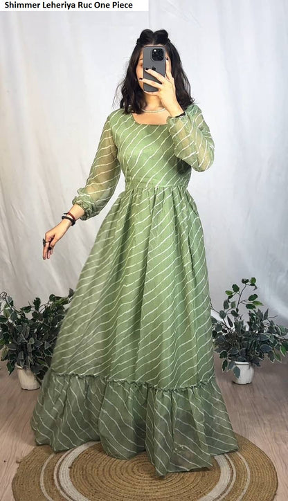 Shimmer Leheriya Ruc Chiffon One Piece Supplier