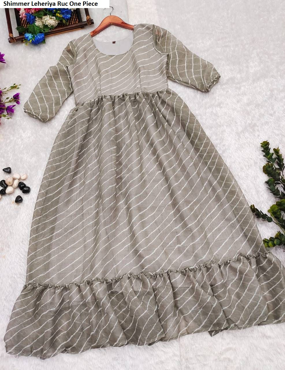 Shimmer Leheriya Ruc Chiffon One Piece Supplier
