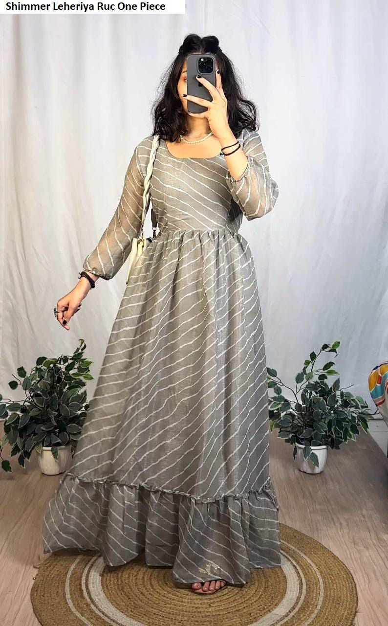 Shimmer Leheriya Ruc Chiffon One Piece Supplier