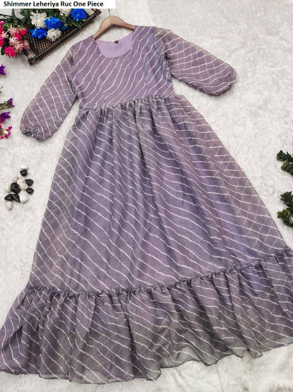 Shimmer Leheriya Ruc Chiffon One Piece Supplier