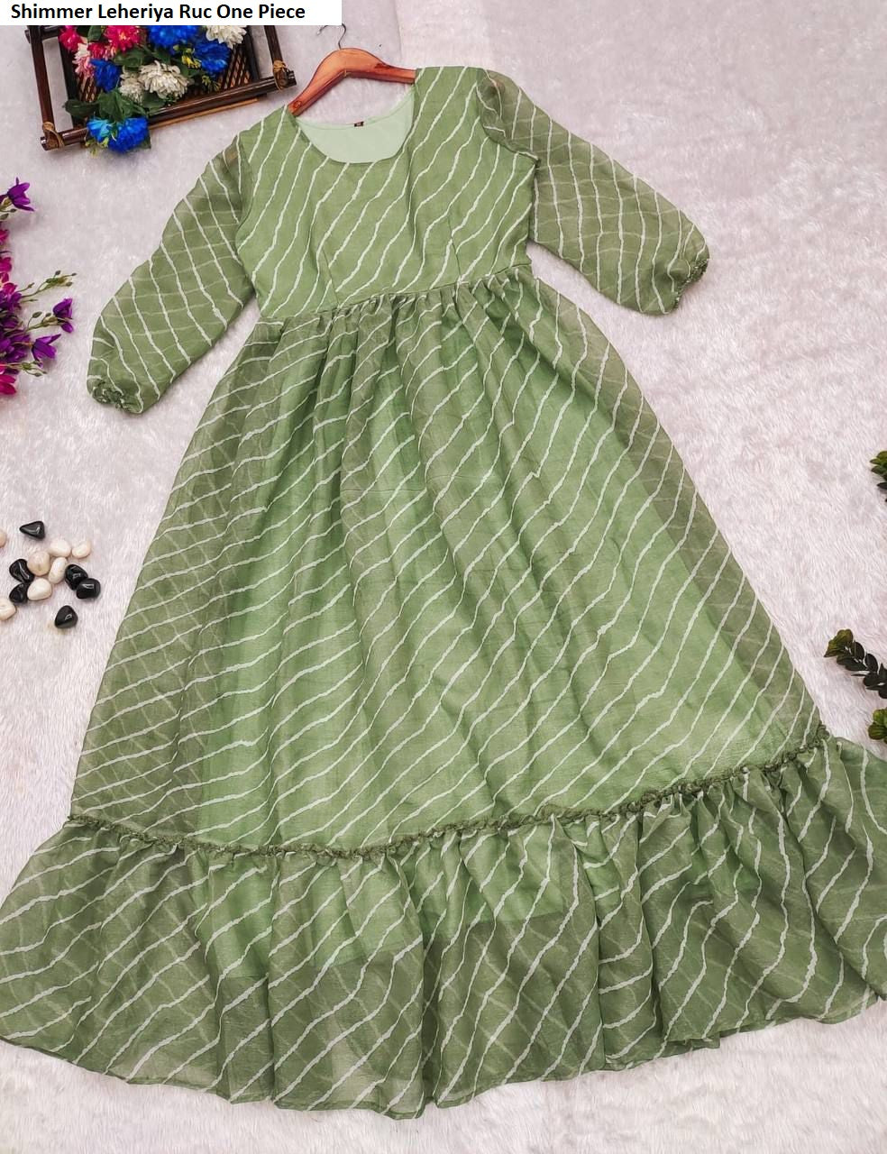 Shimmer Leheriya Ruc Chiffon One Piece Supplier