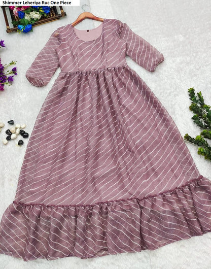 Shimmer Leheriya Ruc Chiffon One Piece Supplier