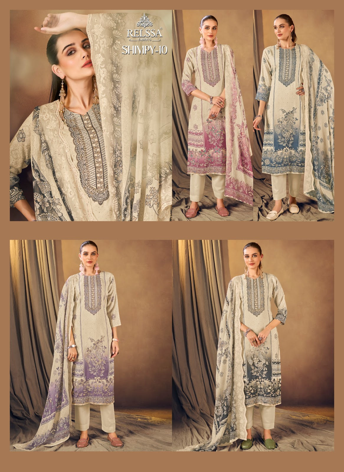 Shimpy 10 Relssa Fabrics Maskali Karachi Salwar Suits Manufacturer India