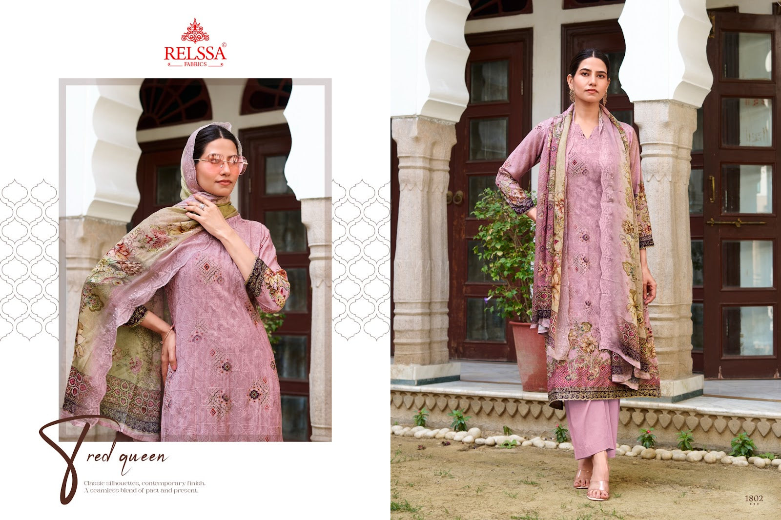 Shimpy 18 Relssa Fabrics Muslin Pant Style Suits Exporter Ahmedabad