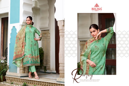 Shimpy 18 Relssa Fabrics Muslin Pant Style Suits Exporter Ahmedabad