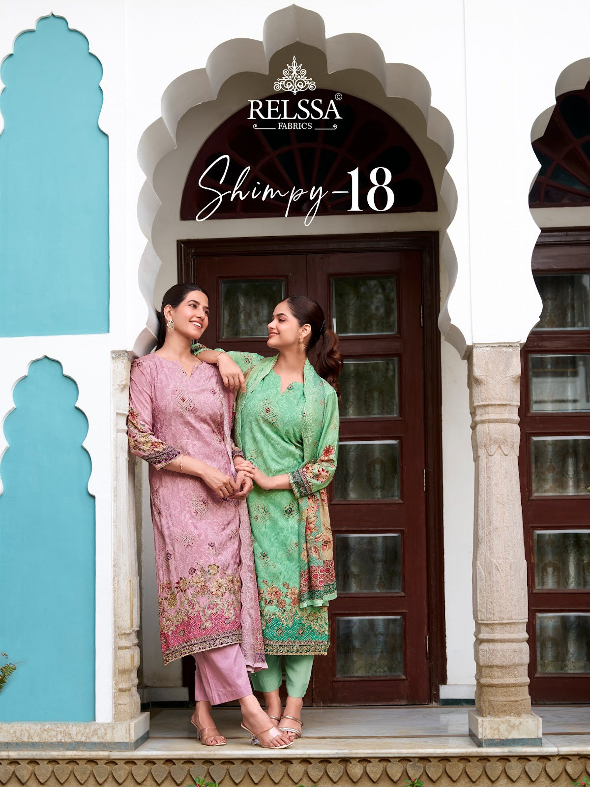 Shimpy 18 Relssa Fabrics Muslin Pant Style Suits Exporter Ahmedabad
