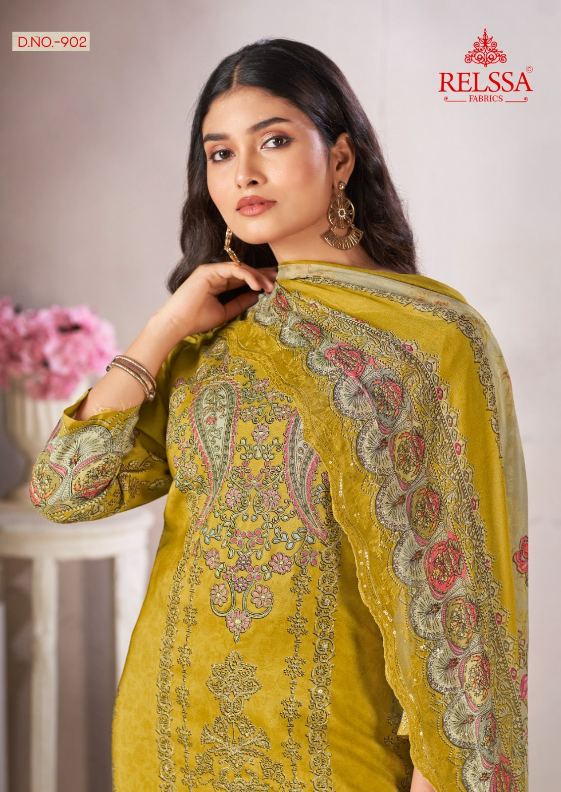 Shimpy 9 Relssa Fabrics Maslin Karachi Salwar Suits Supplier India