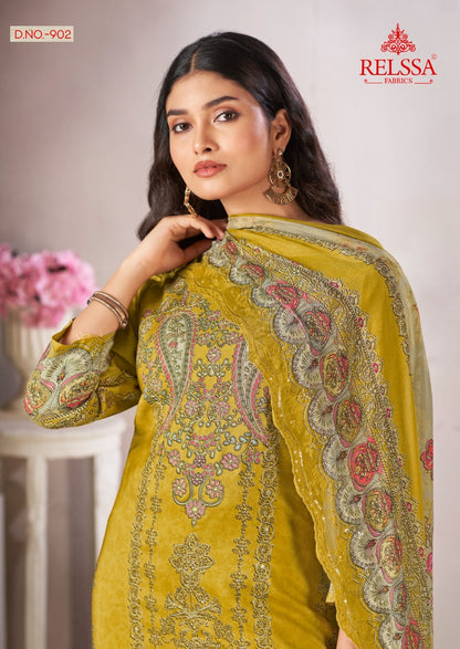 Shimpy 9 Relssa Fabrics Maslin Karachi Salwar Suits Supplier India